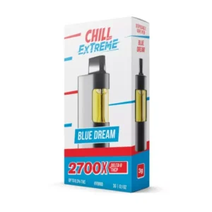 2700mg D8, THCP Vape Pen – Blue Dream – Hybrid – 3ml – Chill Extreme