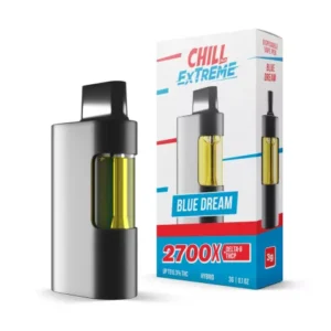 2700mg D8, THCP Vape Pen – Blue Dream – Hybrid – 3ml – Chill Extreme